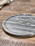 Nkuku grey marble cake dome with glass cover, imported from the UK