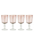 Nkuku set of 4 plum Llanera wine glasses, hand-blown - (British brand)