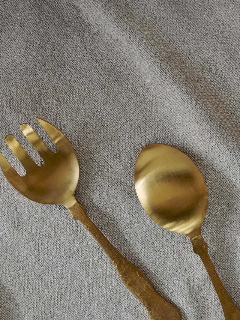 Nkuku Gold Khana salad servers 25cm - British product
