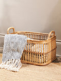 Nkuku Rammi rattan laundry basket 53cm - British product