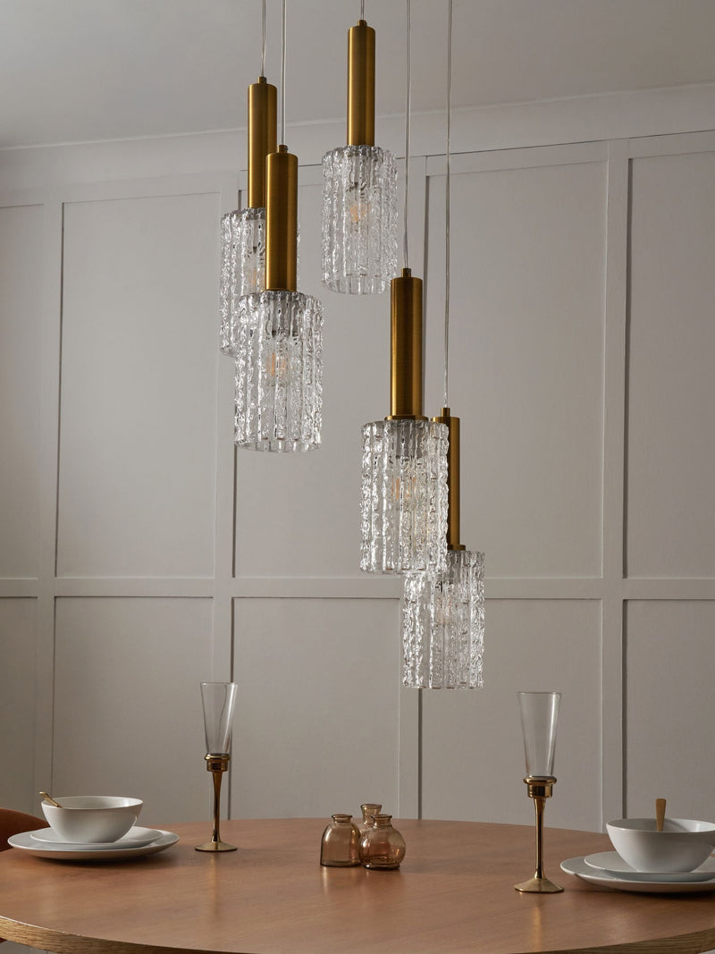 Visconte by BHS Hugo 5 light glass cluster ceiling light, UK version