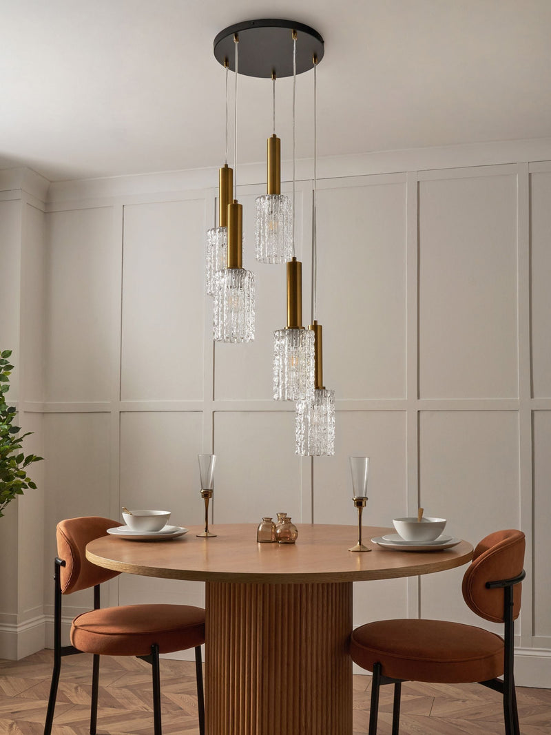 Visconte by BHS Hugo 5 light glass cluster ceiling light, UK version