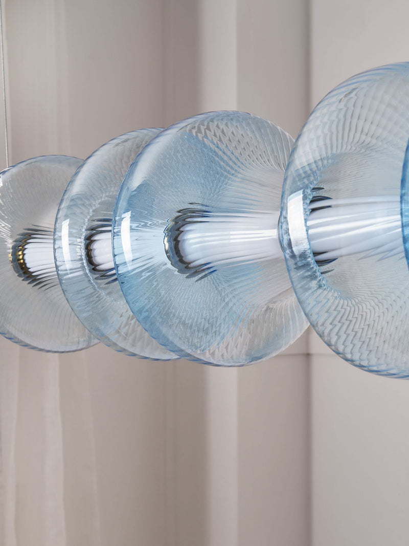 Visconte Elias sky blue 6 LED glass ceiling light (British brand)