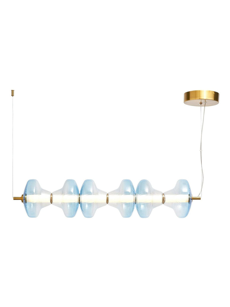 Visconte Elias sky blue 6 LED glass ceiling light (British brand)