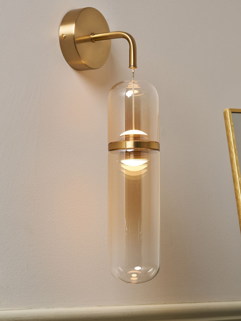 BHS Bjorn LED glass wall lamp with champagne shade (British brand)