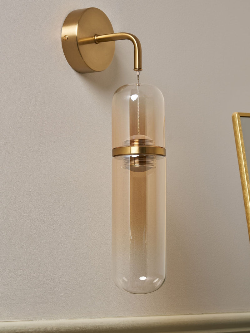 BHS Bjorn LED glass wall lamp with champagne shade (British brand)