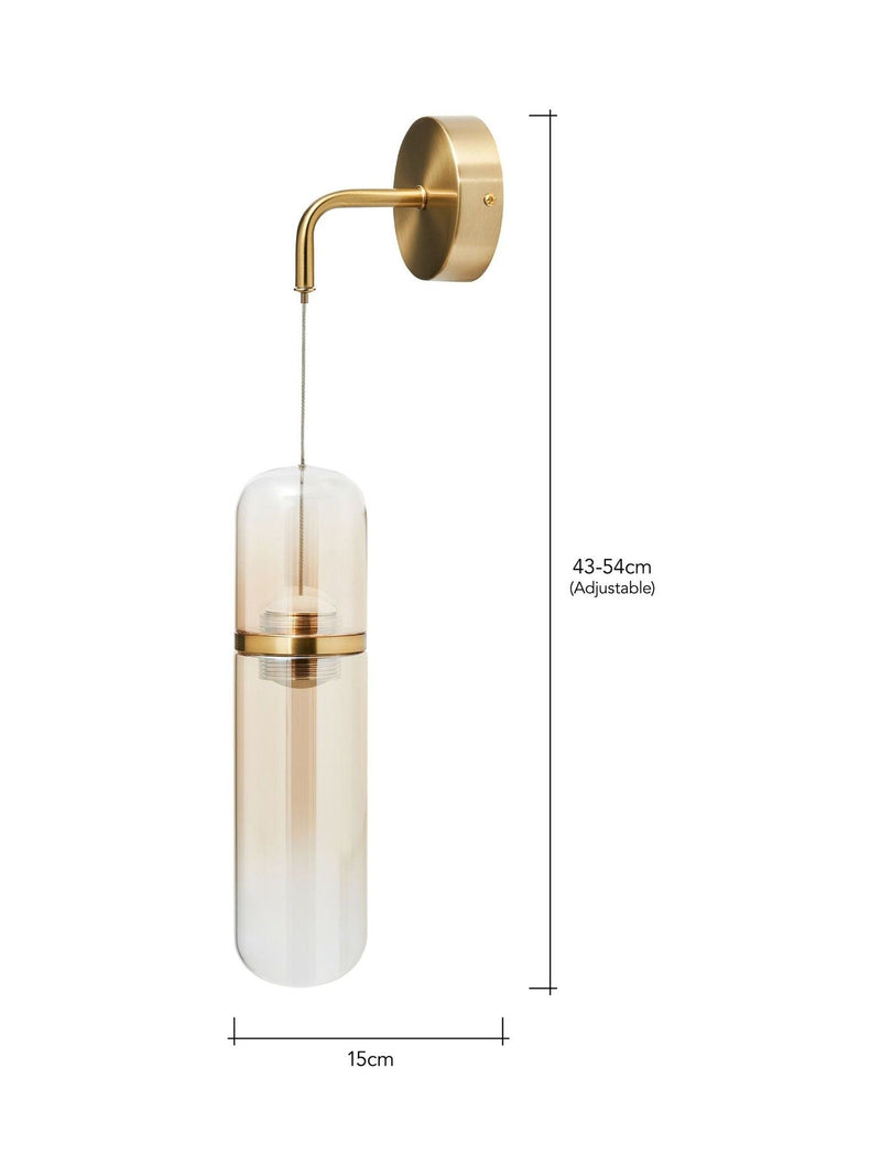 BHS Bjorn LED glass wall lamp with champagne shade (British brand)