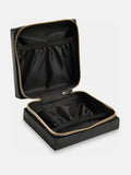 Whistles black leather jewellery box, compact size, imported from the UK