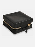 Whistles black leather jewellery box, compact size, imported from the UK