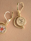 Cath Kidston spinning pendant earrings gold tone - British product