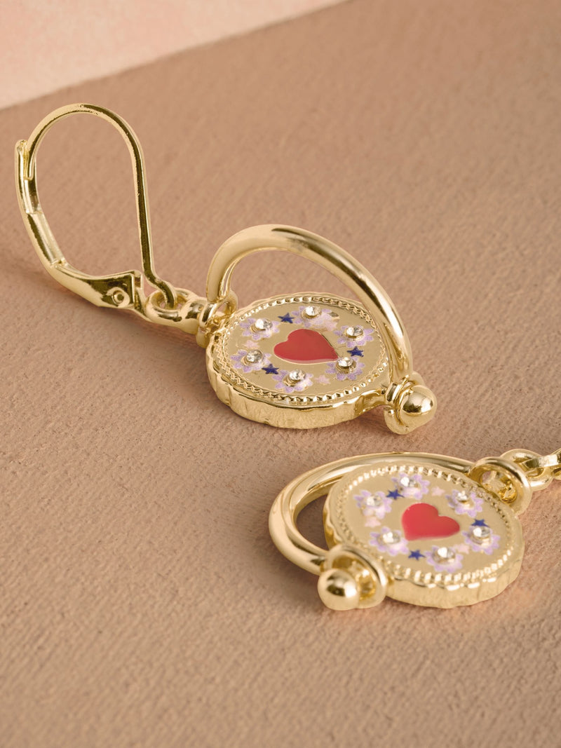 Cath Kidston spinning pendant earrings gold tone - British product
