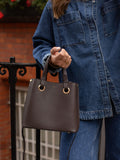 LRM Goods Gracie brown leather bucket bag, imported from the UK