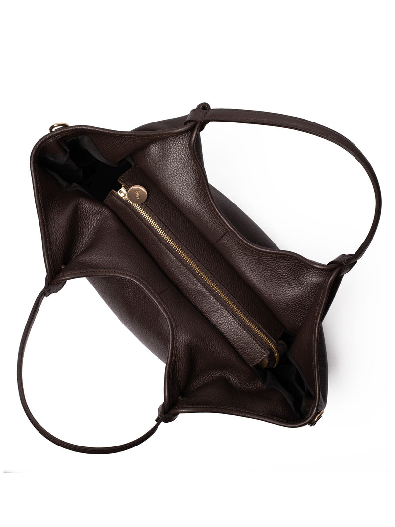 LRM Goods Lily Leather Brown Tote Bag, imported from the UK
