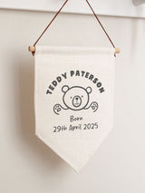 Next No Ordinary Gift Personalised Teddy Bear New Baby Hanging Flag- Buy online at McGrocer