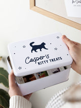 Next No Ordinary Gift Personalised Cat Silhouette Treats Storage Tin- Buy online at McGrocer
