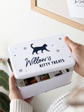 No Ordinary Gift personalised cat silhouette storage tin 23cm (British brand)