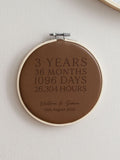 No Ordinary Gift personalised leather anniversary hoop 15cm, UK version