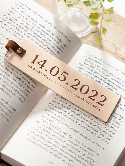 Next No Ordinary Gift Personalised Special Date Engraved Leather Bookmark 5.2 cm x 18 cm- Buy online at McGrocer