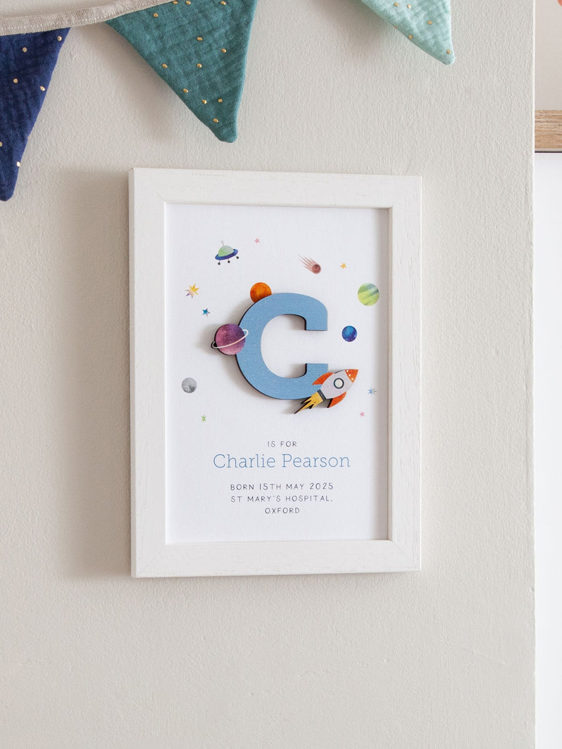 No Ordinary Gift personalised rocket print A5 (British brand)