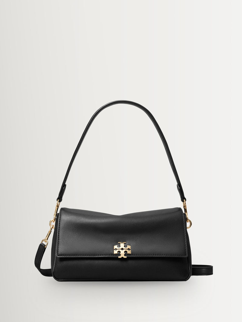 Tory Burch small Charlie shoulder bag in black leather - British product
