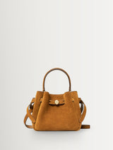 Next Tory Burch Brown Romy Suede Mini Bucket Bag- Buy online at McGrocer