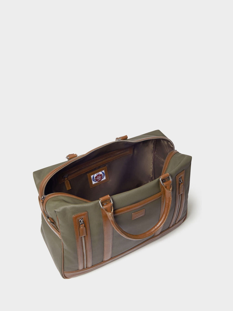 Osprey London waxed canvas weekender bag, imported from the UK
