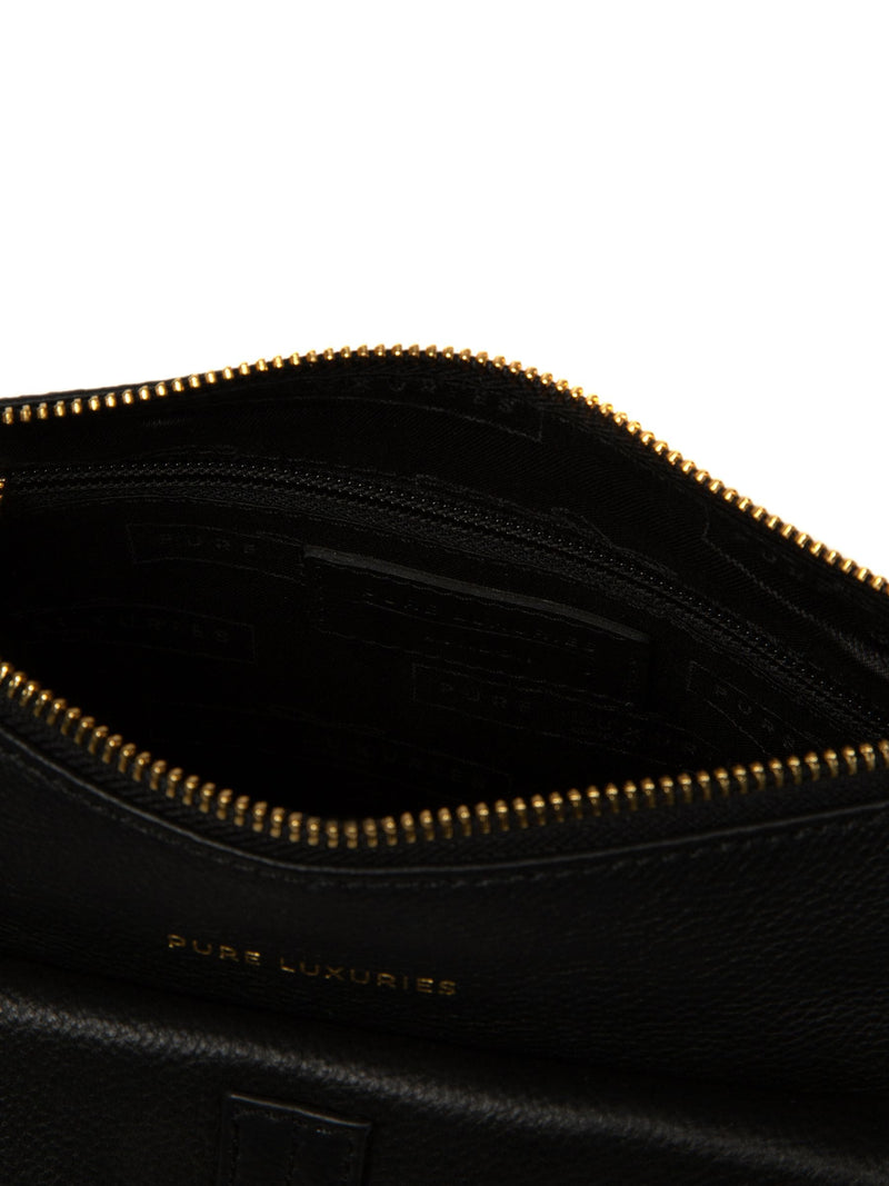 Pure Luxuries London black Lambourne leather grab bag, UK version