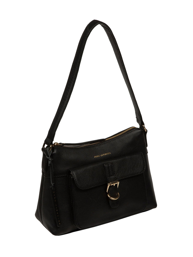 Pure Luxuries London black Lambourne leather grab bag, UK version