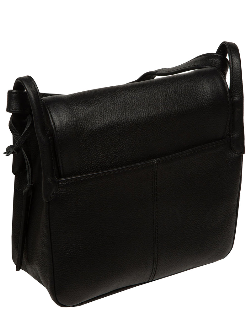 Pure Luxuries London Black Elston leather cross-body bag - British product