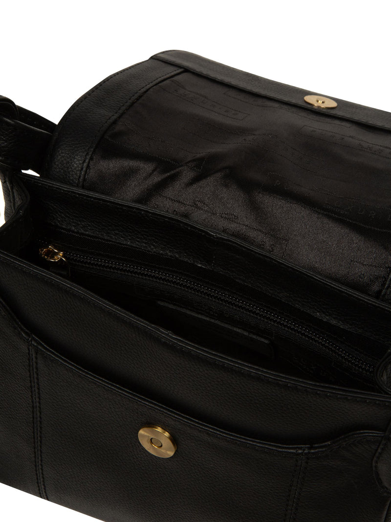 Pure Luxuries London Black Elston leather cross-body bag - British product