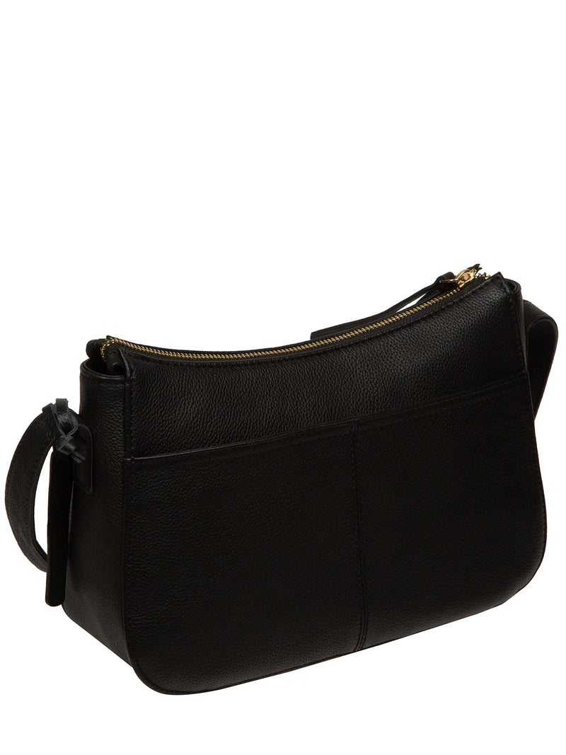Pure Luxuries London Caldecote black leather cross-body bag - British product