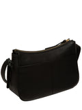Pure Luxuries London Caldecote black leather cross-body bag - British product