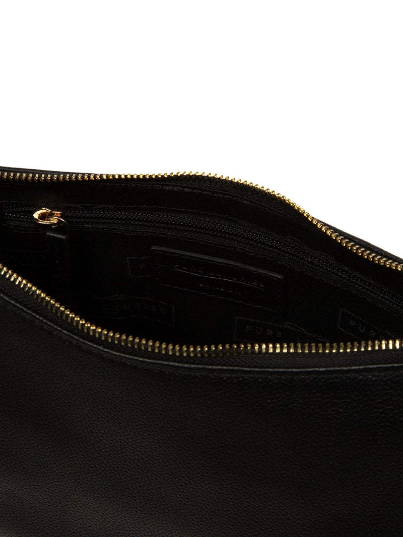 Pure Luxuries London Caldecote black leather cross-body bag - British product