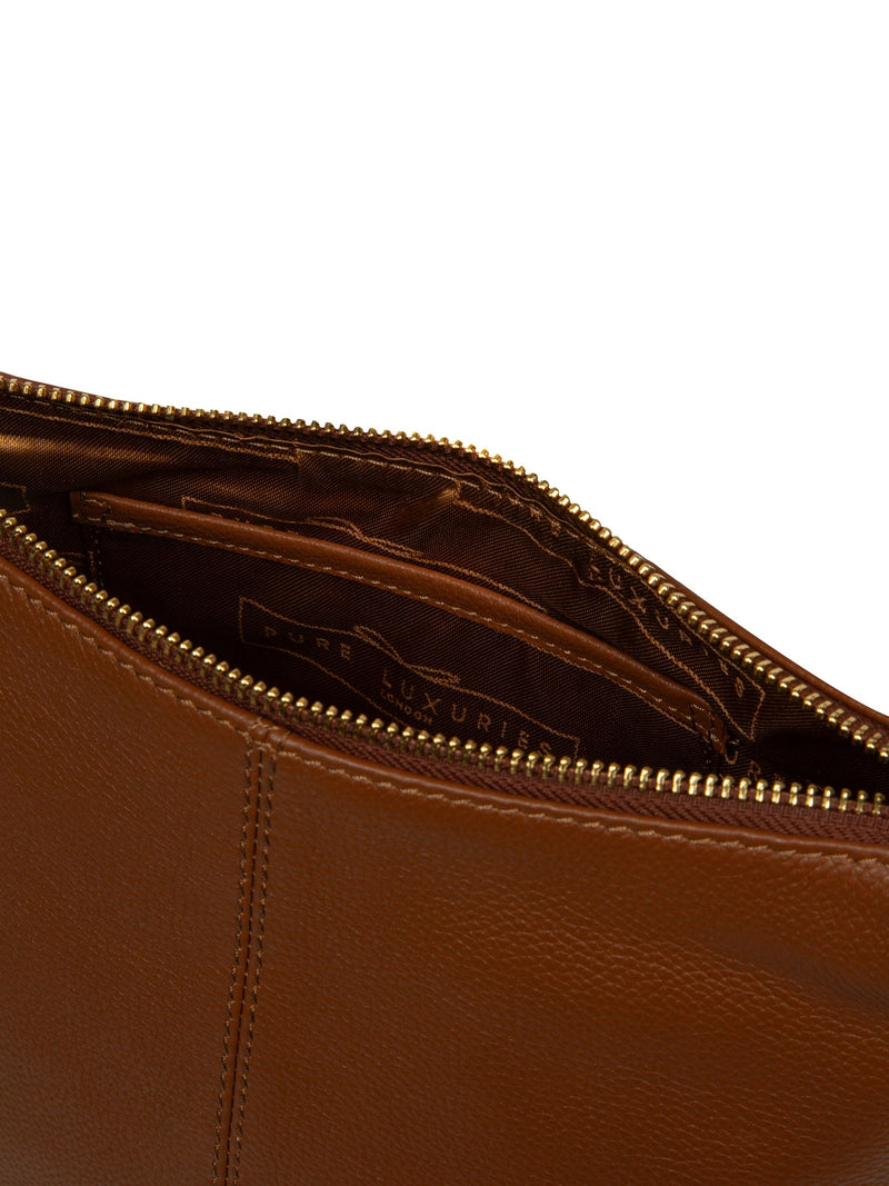 Pure Luxuries London brown Thorne leather cross-body bag, imported from the UK
