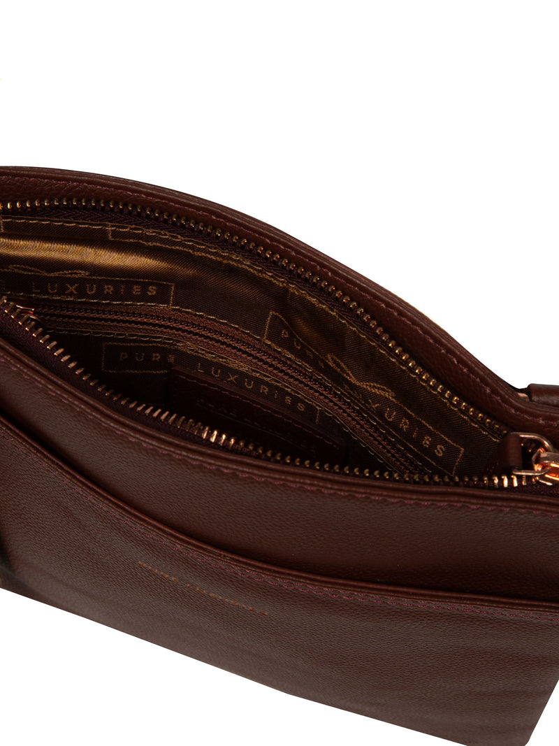 Pure Luxuries London Nola brown cross-body bag (British brand)