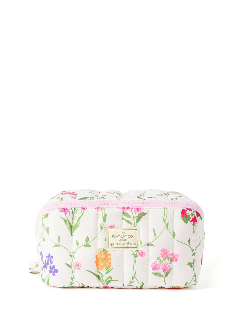 The Flat Lay Co. marshmallow box bag with floral RHS design British brand