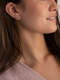 Beaverbrooks 9ct white gold diamond ruby heart earrings (British brand)