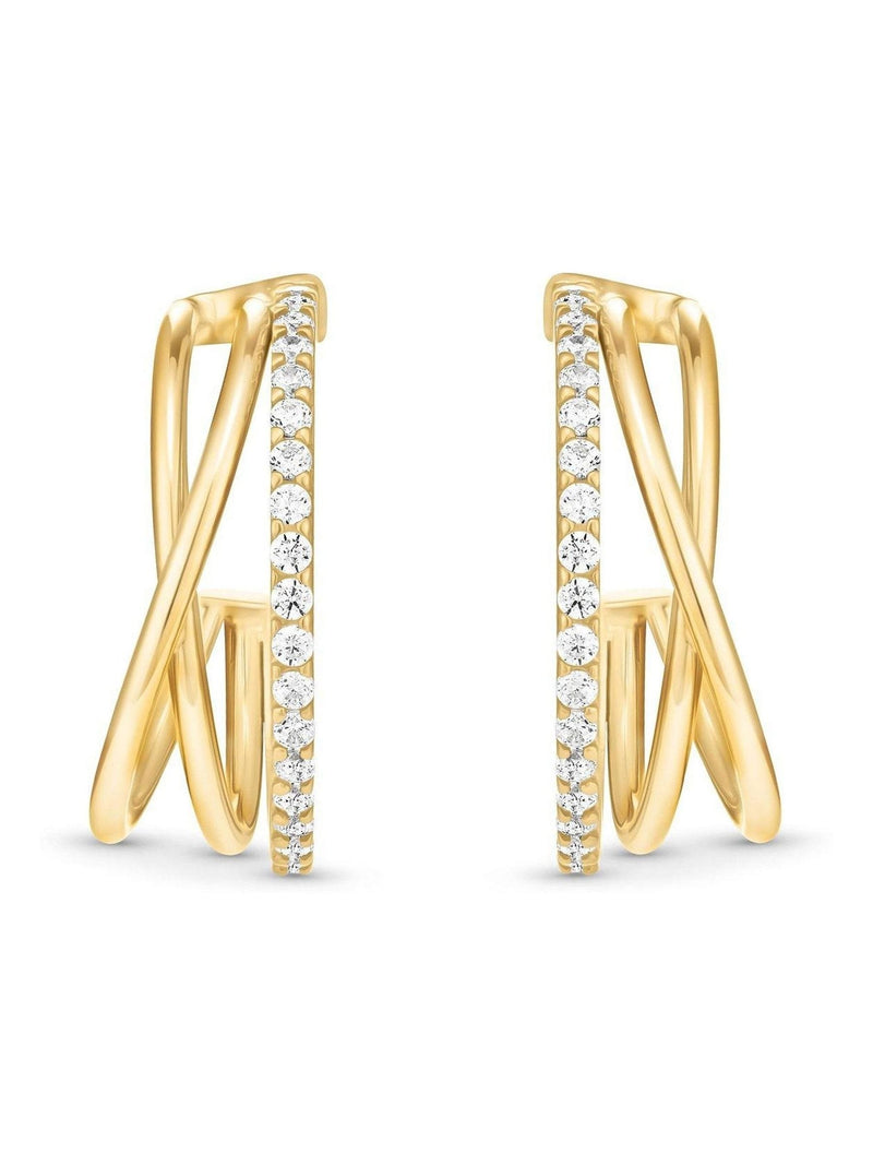 Beaverbrooks cubic zirconia twist hoop earrings, UK version