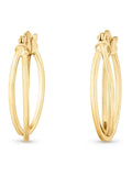 Beaverbrooks gold double hoop earrings 2mm, UK version