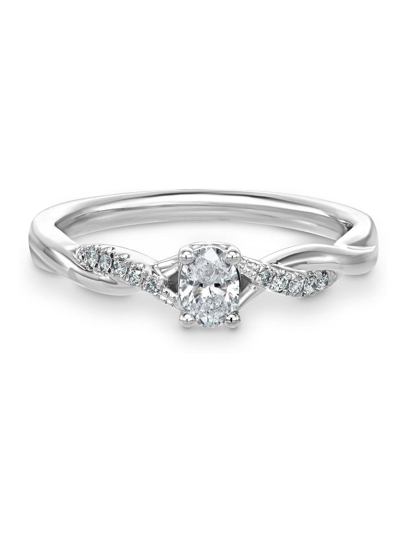 Beaverbrooks white platinum diamond oval engagement ring 0.30ct - British product