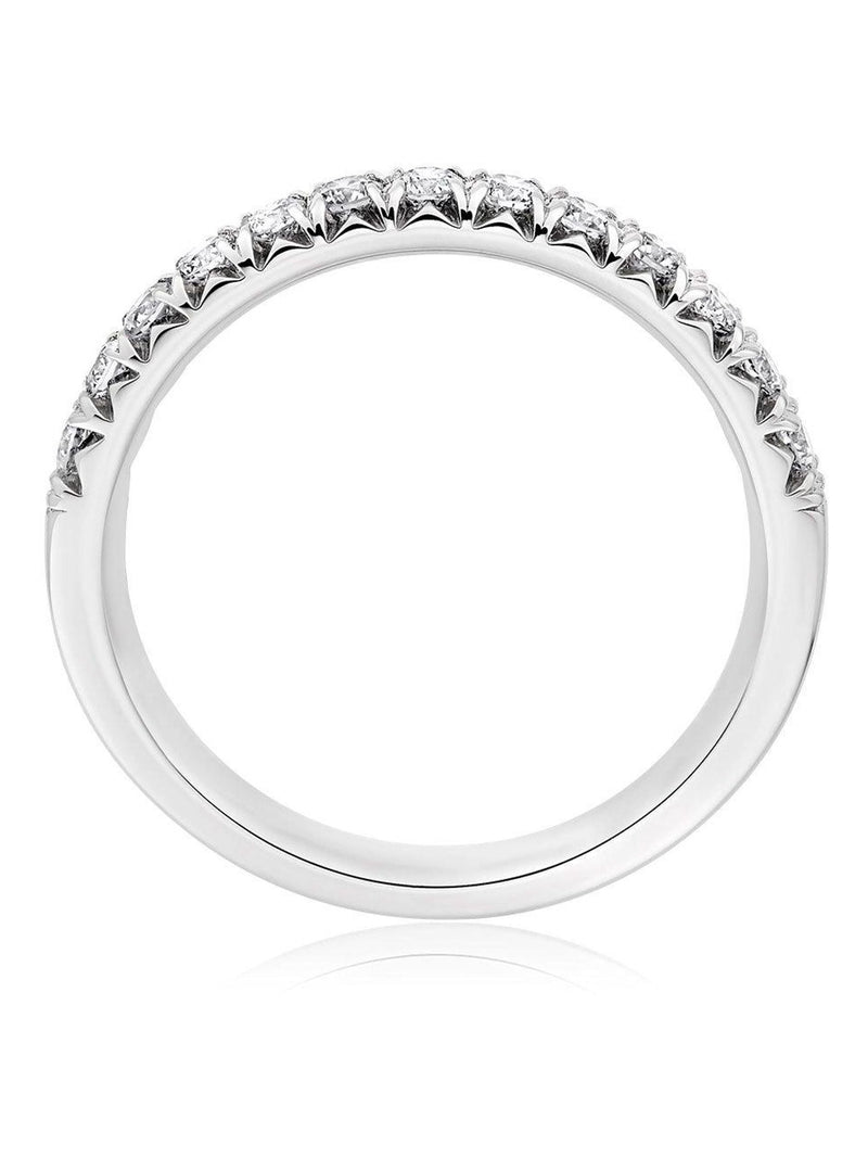 Beaverbrooks platinum half eternity diamond ring, imported from the UK