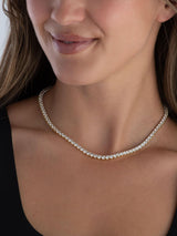 Next Beaverbrooks Yellow Gold Plated Cubic Zirconia Tennis Necklace 45cm- Buy online at McGrocer