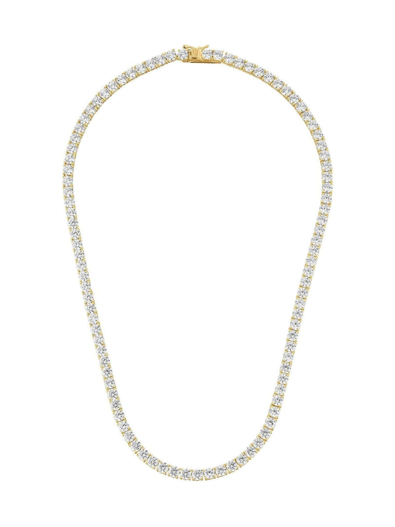 Beaverbrooks tennis necklace yellow gold plated cubic zirconia 45cm, imported from the UK