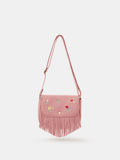 Angels By Accessorize pink floral fringe cross-body bag - British product