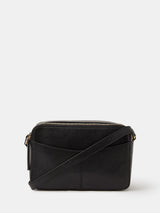 Next Accessorize Black Leather Double Zip Camera Bag- Buy online at McGrocer