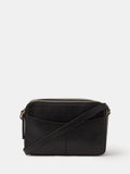Accessorize black leather double zip camera bag, UK version