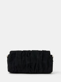 Accessorize black suedette ruched clutch bag, imported from the UK