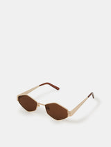 Next Accessorize Gold Hexagonal Metal Sunglasses- Buy online at McGrocer
