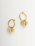 Missoma gold tone molten heart charm hoop earrings - British product