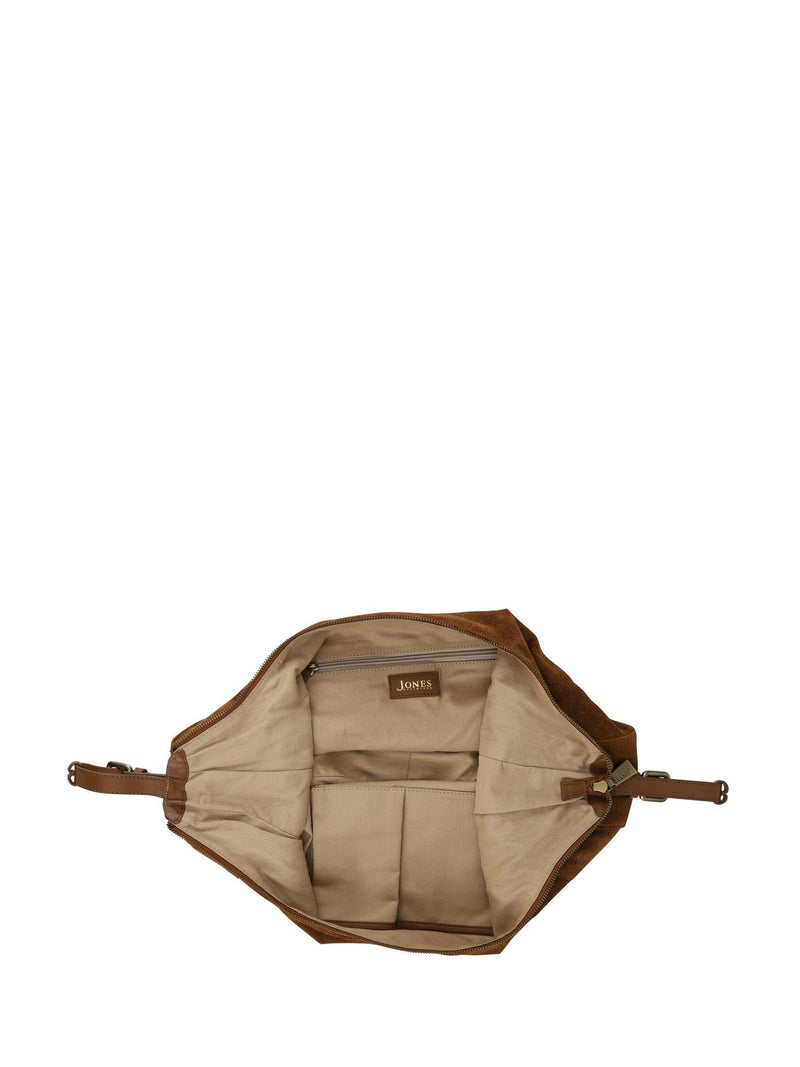 Jones Bootmaker Light Brown Ysabelle Leather Slouch Bag, imported from the UK